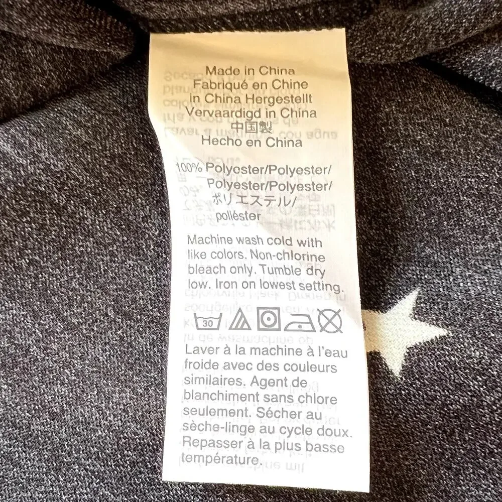 J. Crew Long Sleeve V Neck Star Popover Blouse Black White Womens XS